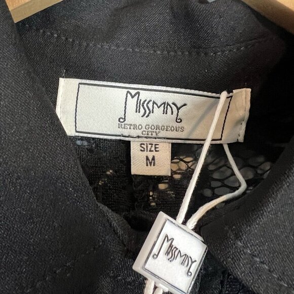 Miss May Retro Cocktail Dress Black Lace Size Medium NWT Gorgeous City - Picture 6 of 14